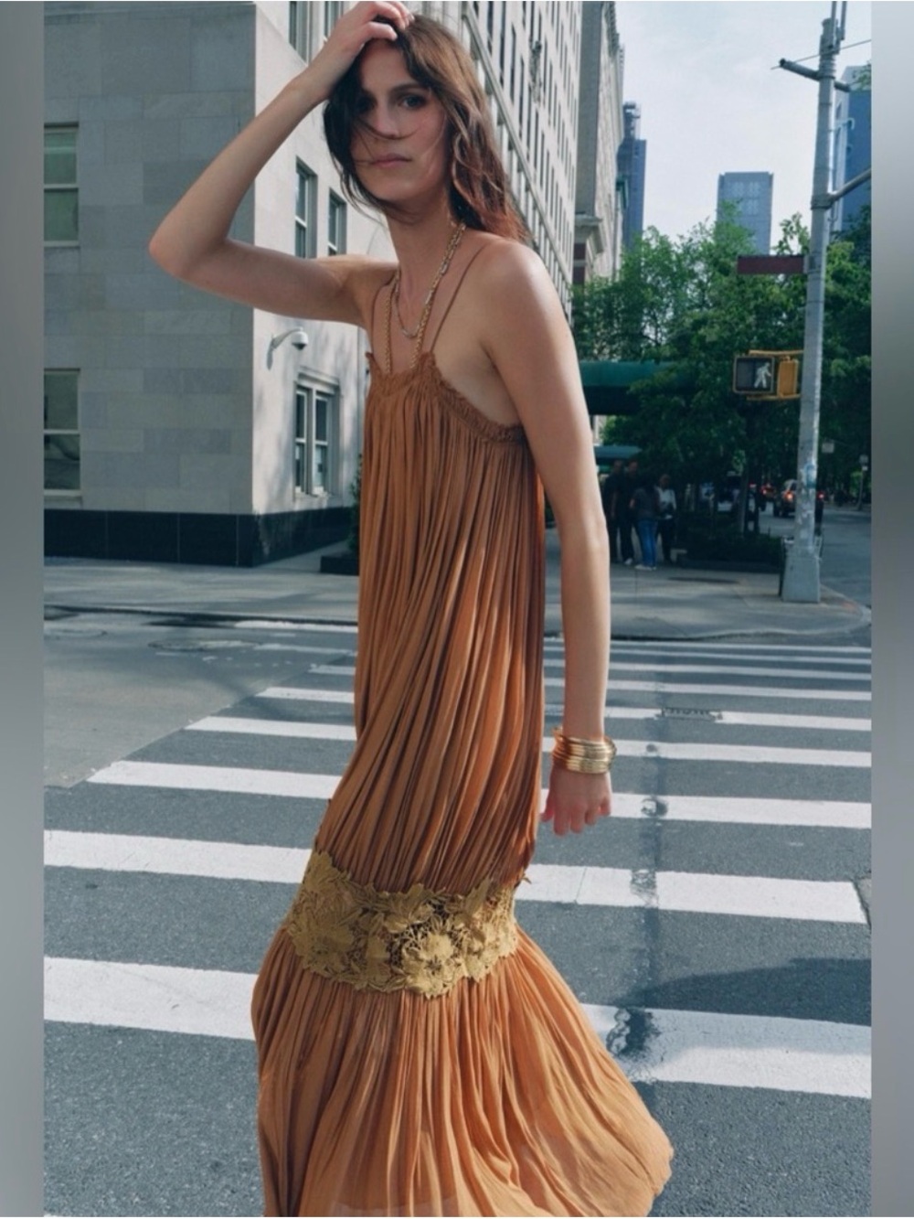 NWT Zara ZW Collection Wrinkled Embroidered Dress S - Picture 4 of 11